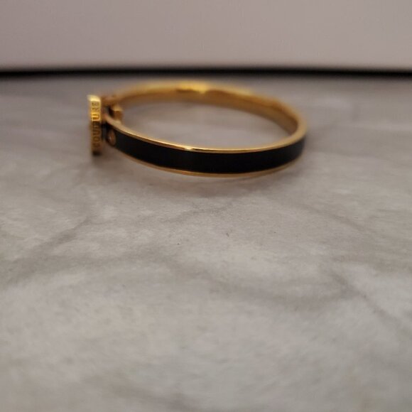 🐴 Juicy Couture Black Gold Enamel Belt Buckle Equestrian Bangle Bracelet 🐴 - Picture 3 of 10